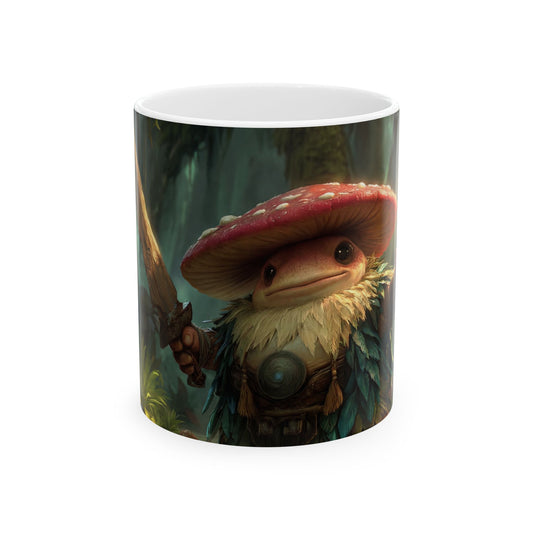 Mushroom Knight Ceramic Mug – Sunlit Jungle Guardian