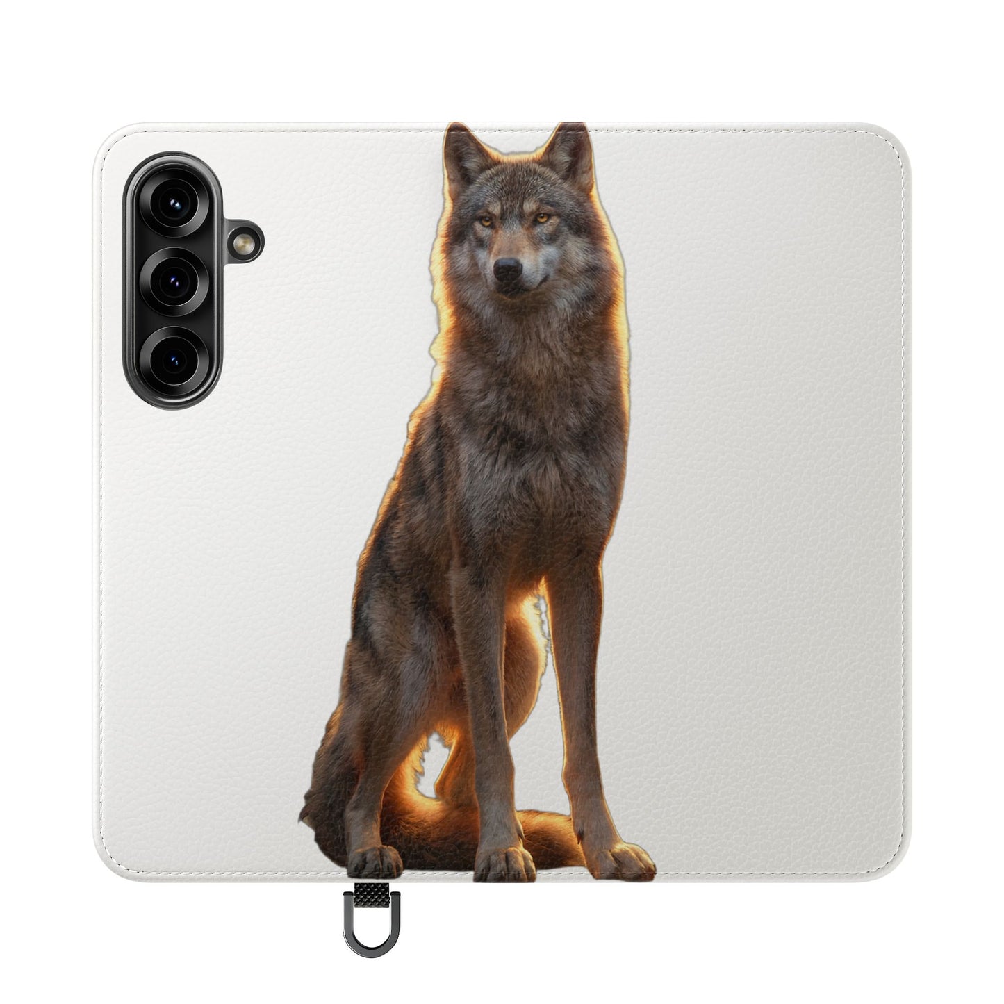 Sunlit Wolf Flip Cases – Golden Hour Sentinel Portrait