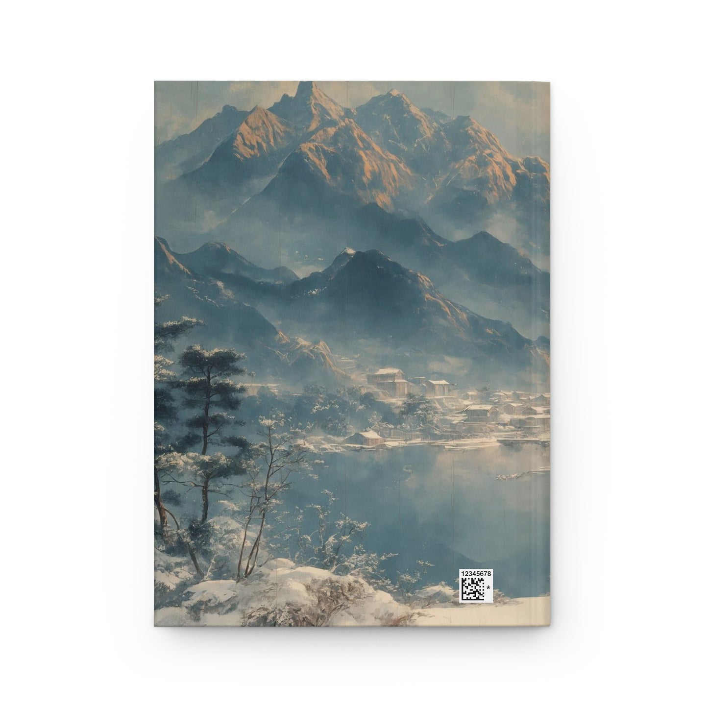 Snow-Covered Pine in Mountain Landscape - Hardcover Journal