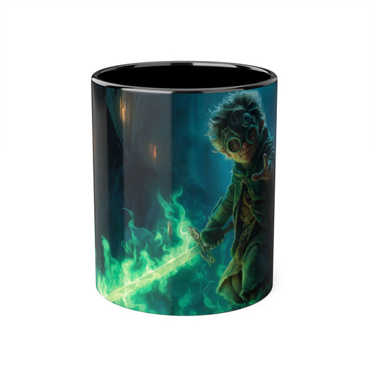 Glimmerblade Elf Warrior Mug – Glowing Green Sword Alley Guardian