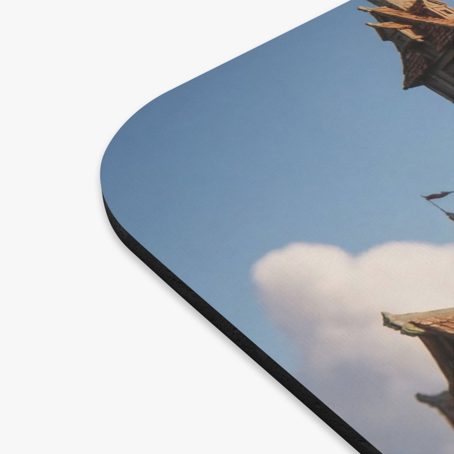 Harbor Haven Mouse Pad (Rectangle) – Sunlit Coastal Village Dreamscape