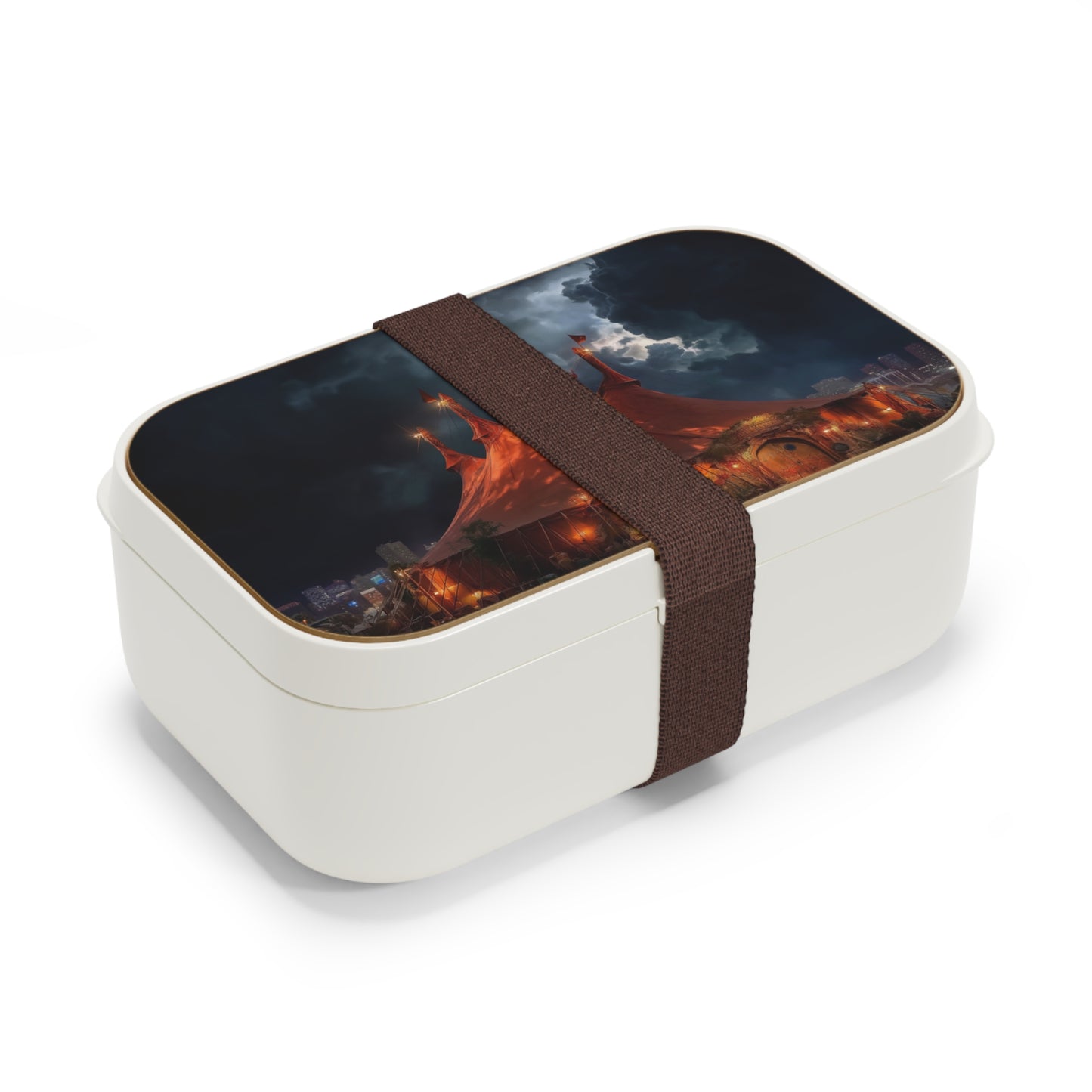 Crimson Circus Tent Bento Lunch Box – Midnight Carnival Dreamscape