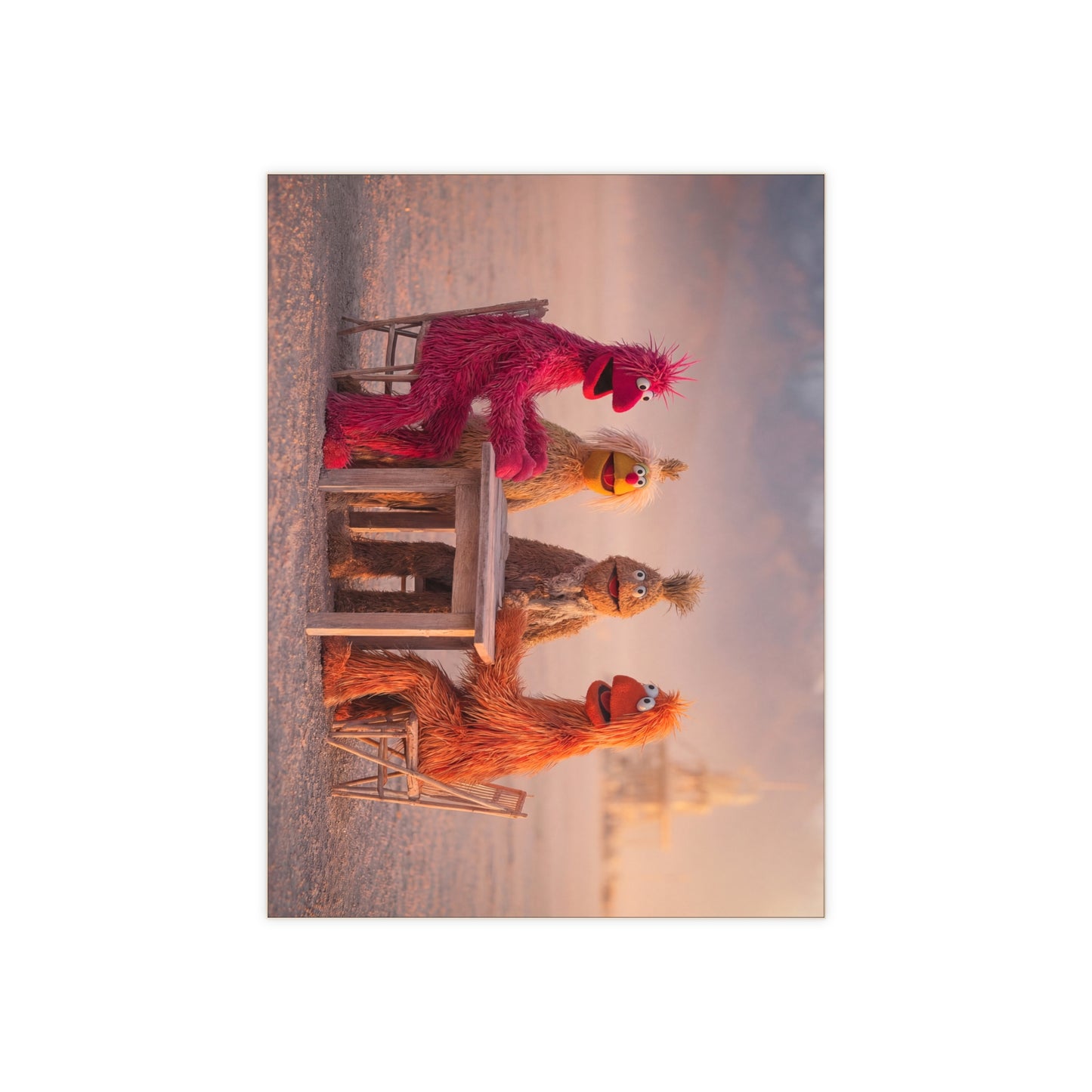 Desert Diner Muppet Ceramic Photo Tile – Sunset Gathering in the Dust