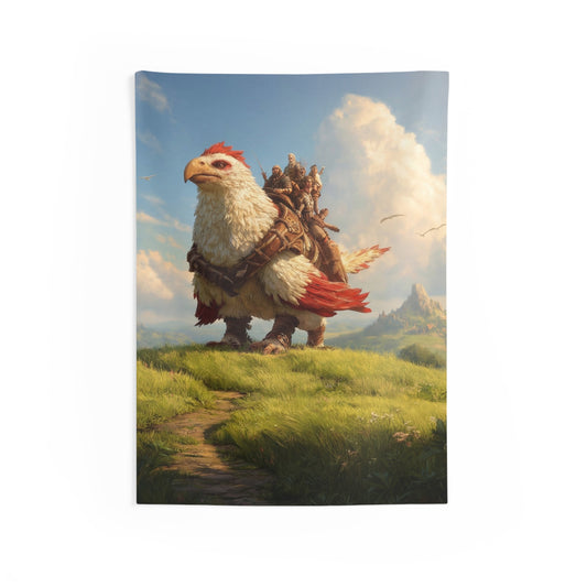 Skyborne Eagle Riders Indoor Wall Tapestries – Crested Majesty Over Sunlit Peaks