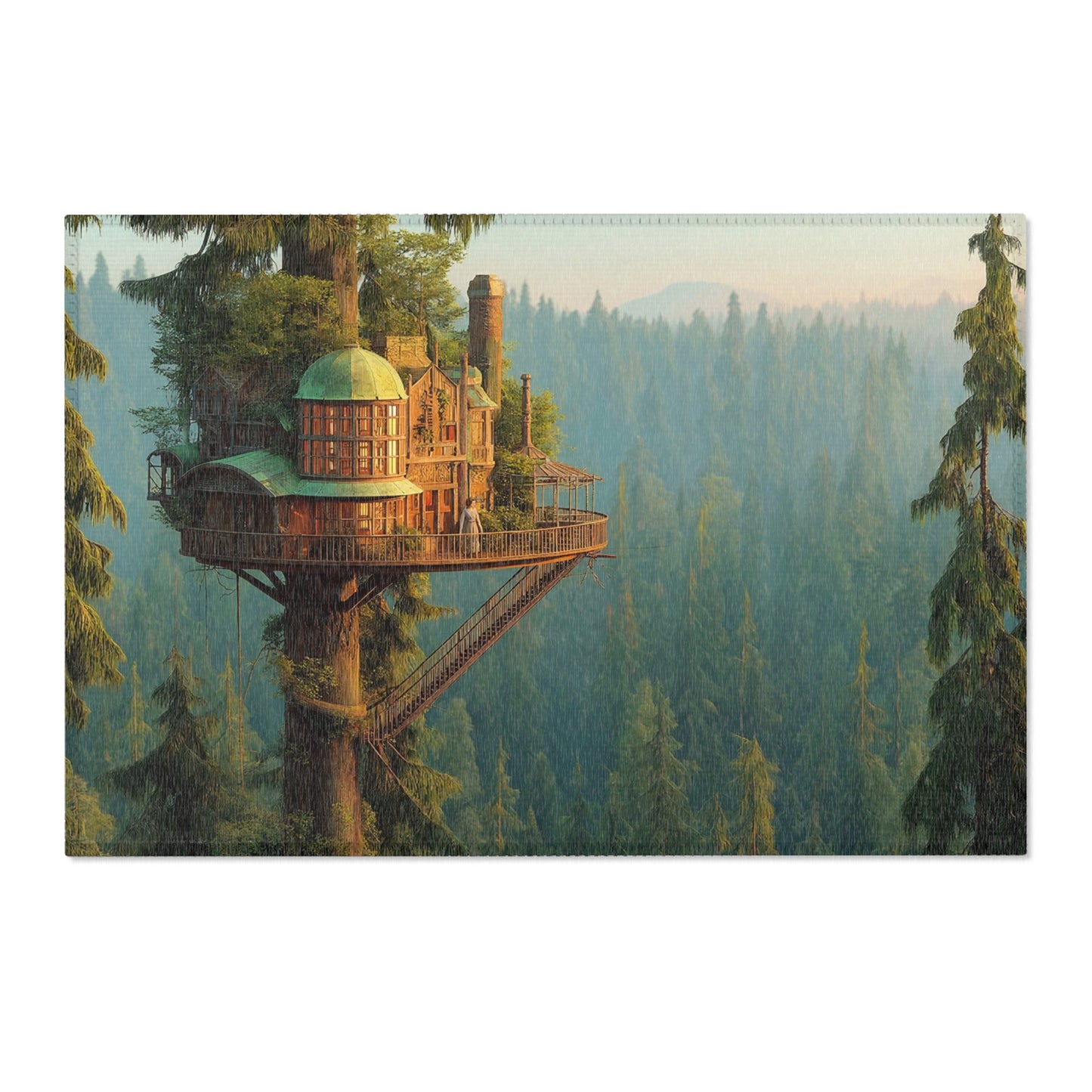 Treehouse Sentinel Area Rugs – Whispering Canopy Sanctuary