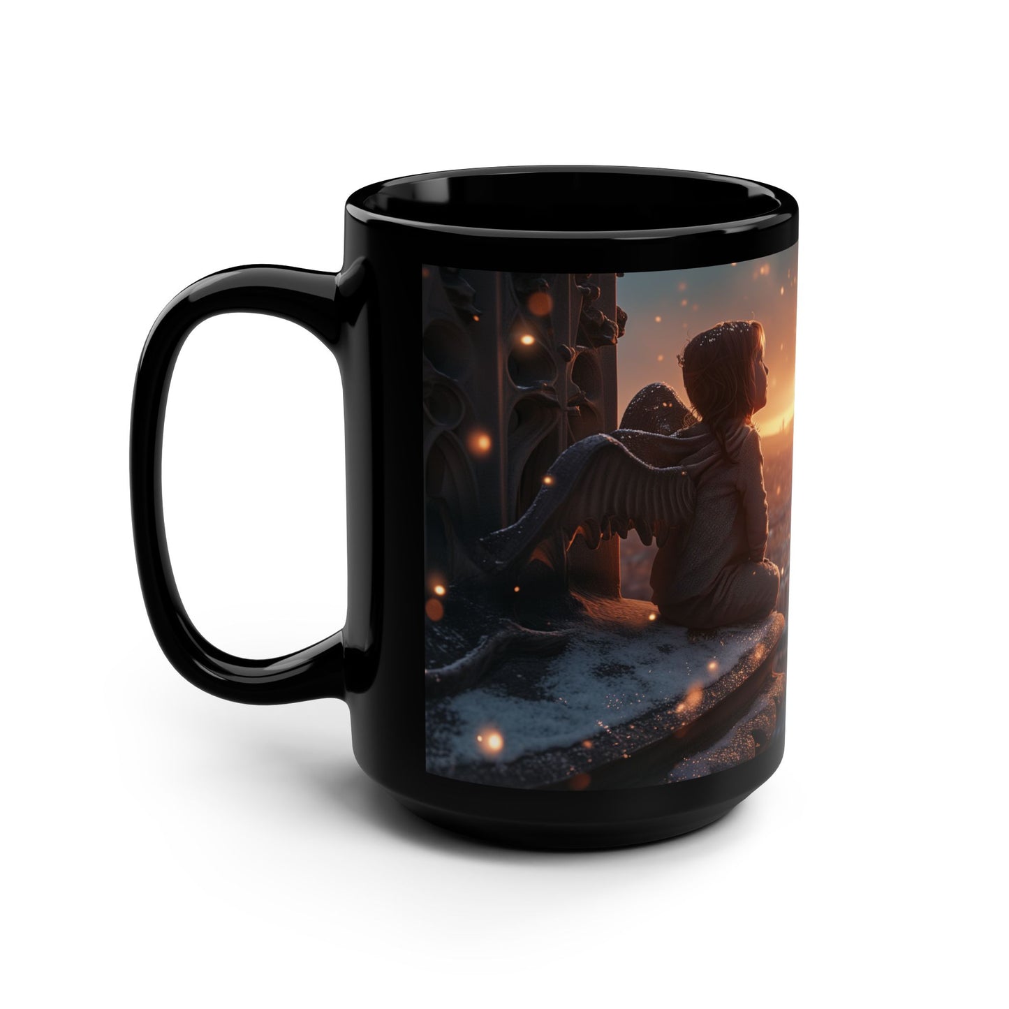 Angel Over Paris Sunset - Ceramic Mug