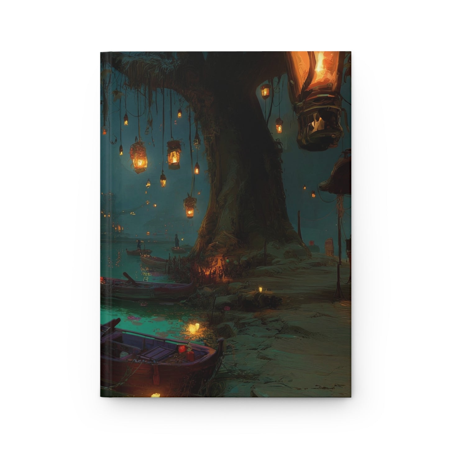 Gilded Canopy Harbor Journal Matte – Whispering Lanterns Over Teal Waters