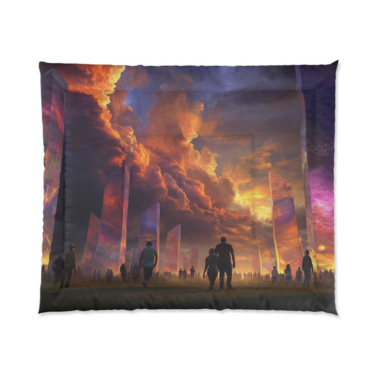 Celestial Obelisks Comforter – Twilight Gateway Dreamscape