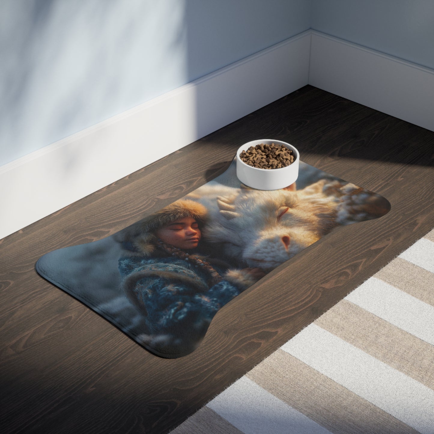 Sleeping Dragon Pet Feeding Mats – Frosty Companion Resting Scene