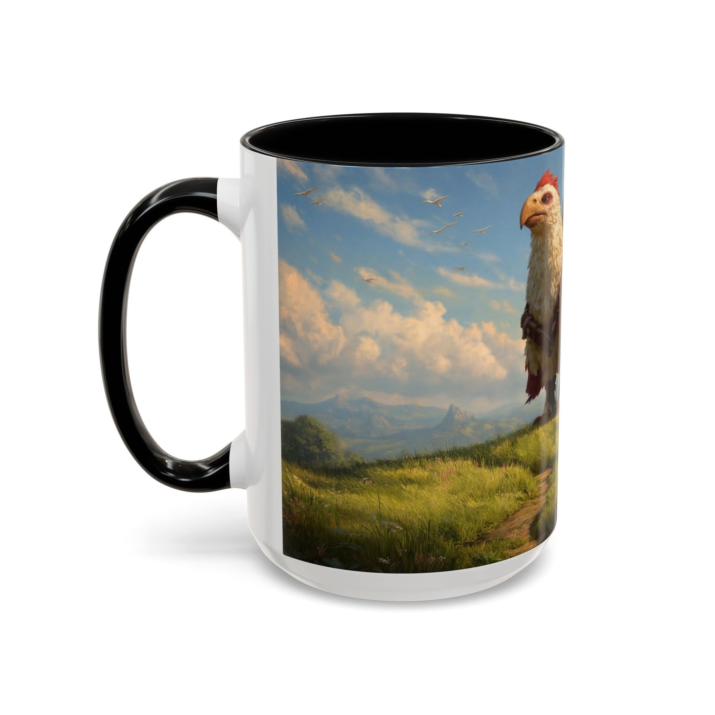Great Aerie Pathfinder Mug – Dawn’s Flight Over Verdant Hills