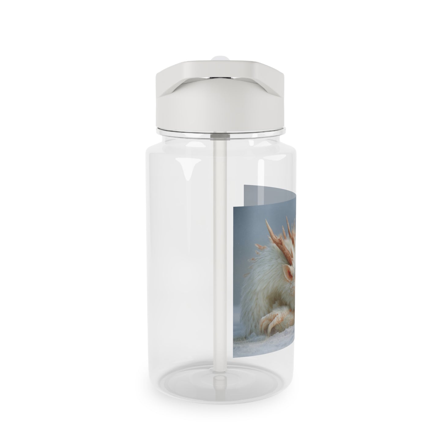 Guardian Dragon and Child Water Bottle – Snowy Embrace Fantasy Art