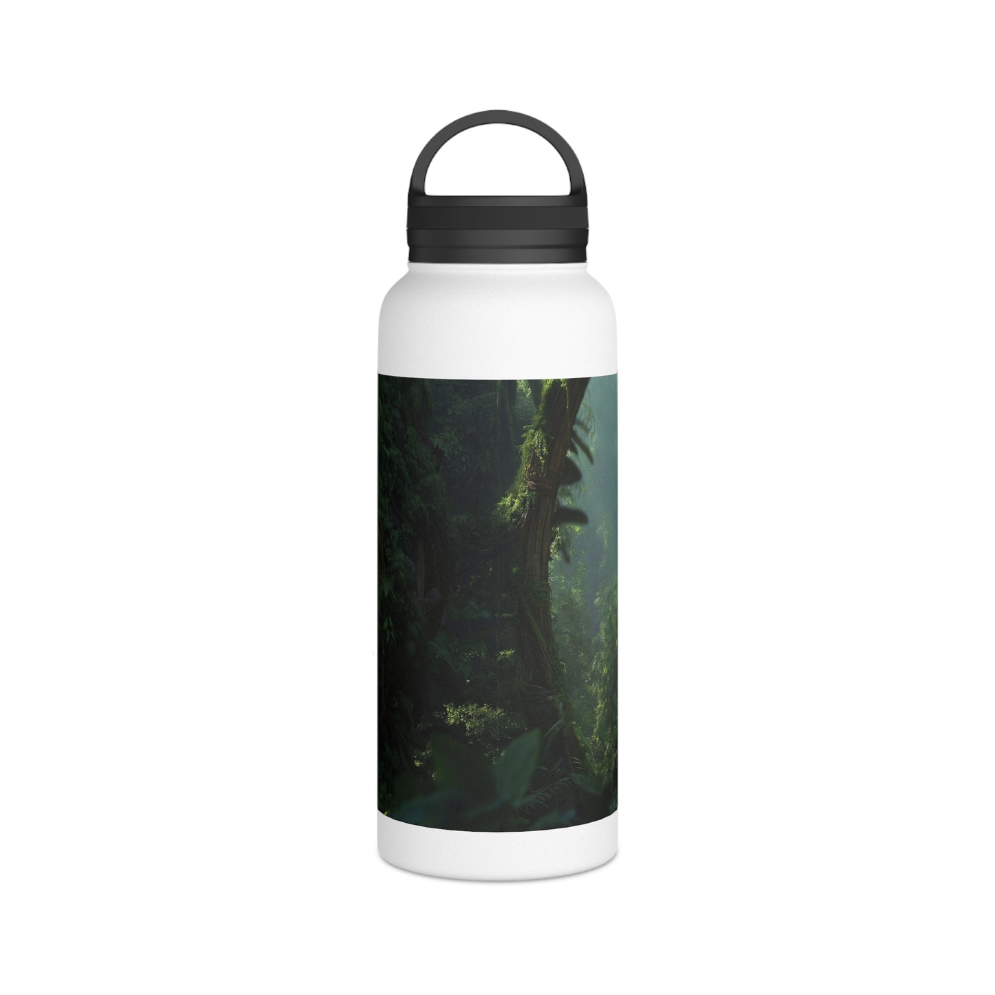 Guardian Forest Eye Water Bottle – Moss-Covered Watcher of the Verdant Path