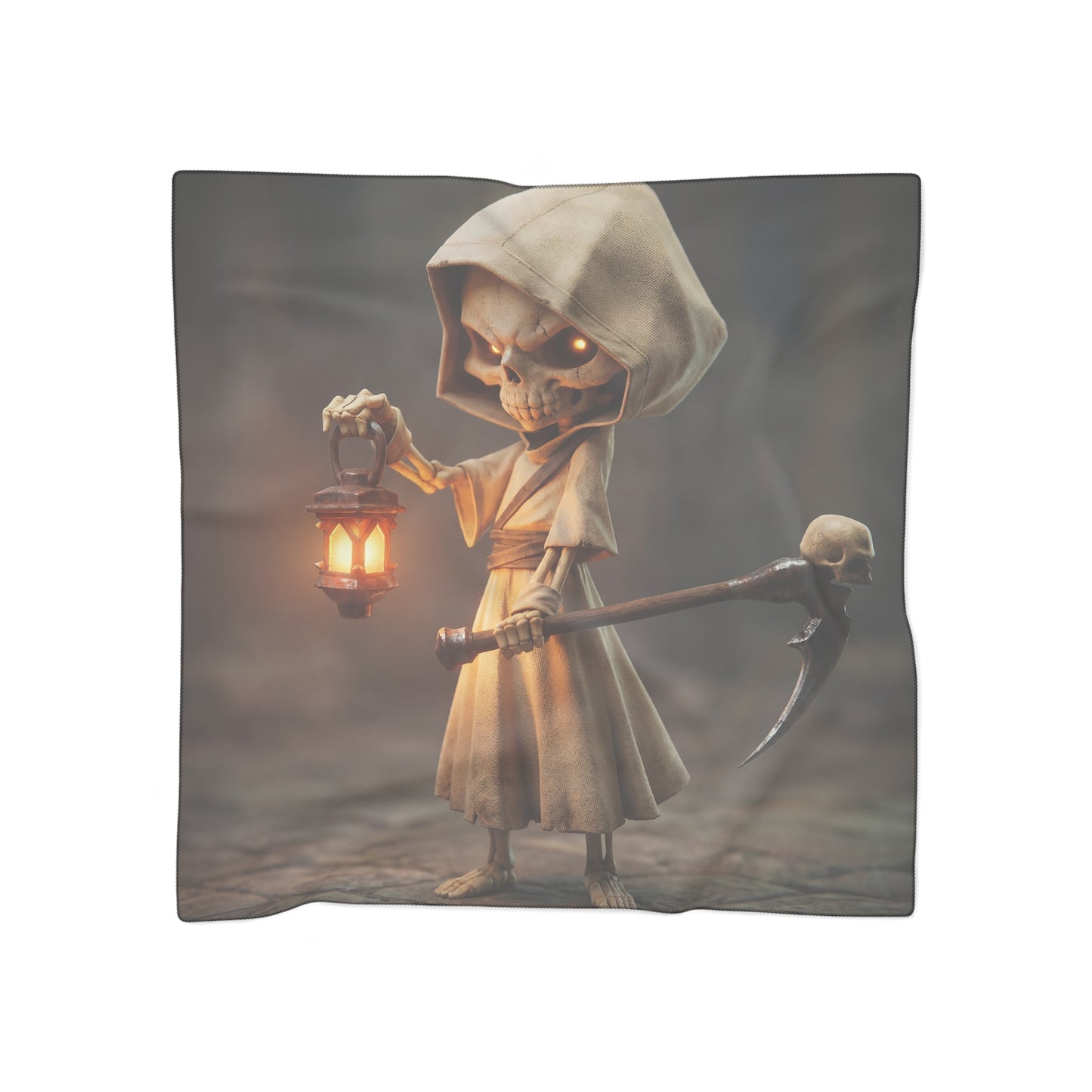 Lantern-Bearing Reaper Poly Scarf – Warm Glow in the Twilight