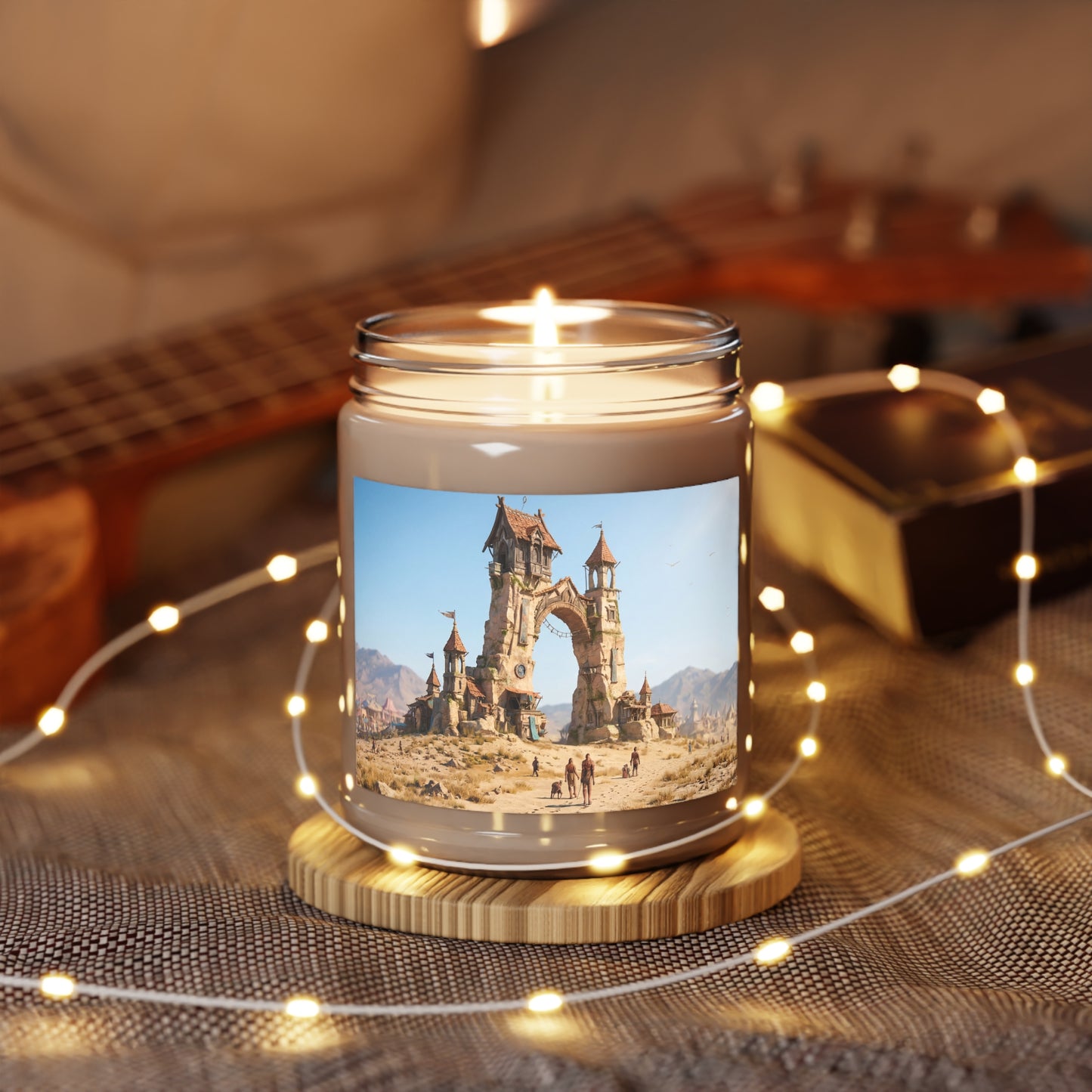Desert Citadel Scented Soy Candles with White Lid, 9oz – Sun-Kissed Ruins & Wanderer’s Path