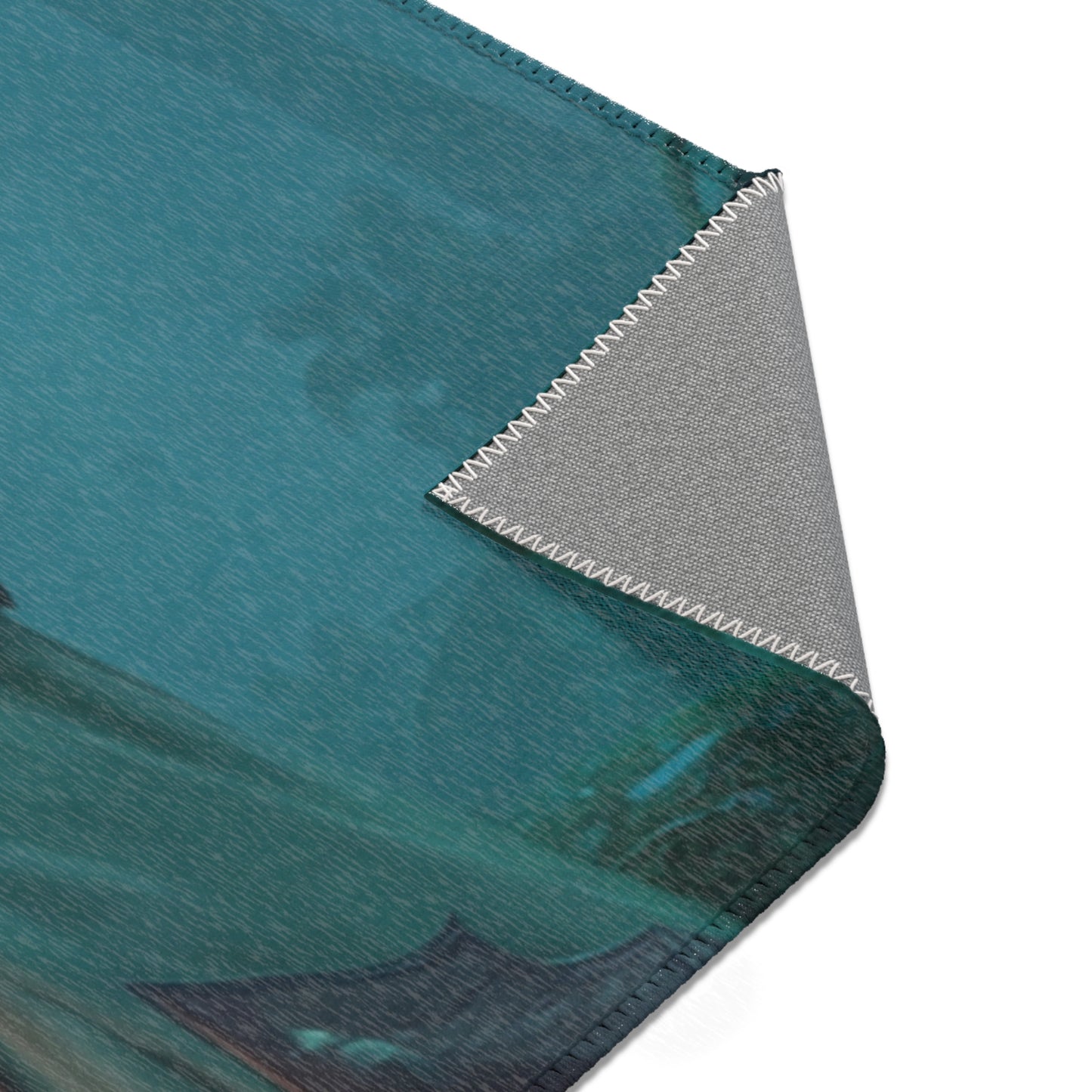Elven Sentinel Area Rug – Twilight Grove with Glowing Blade