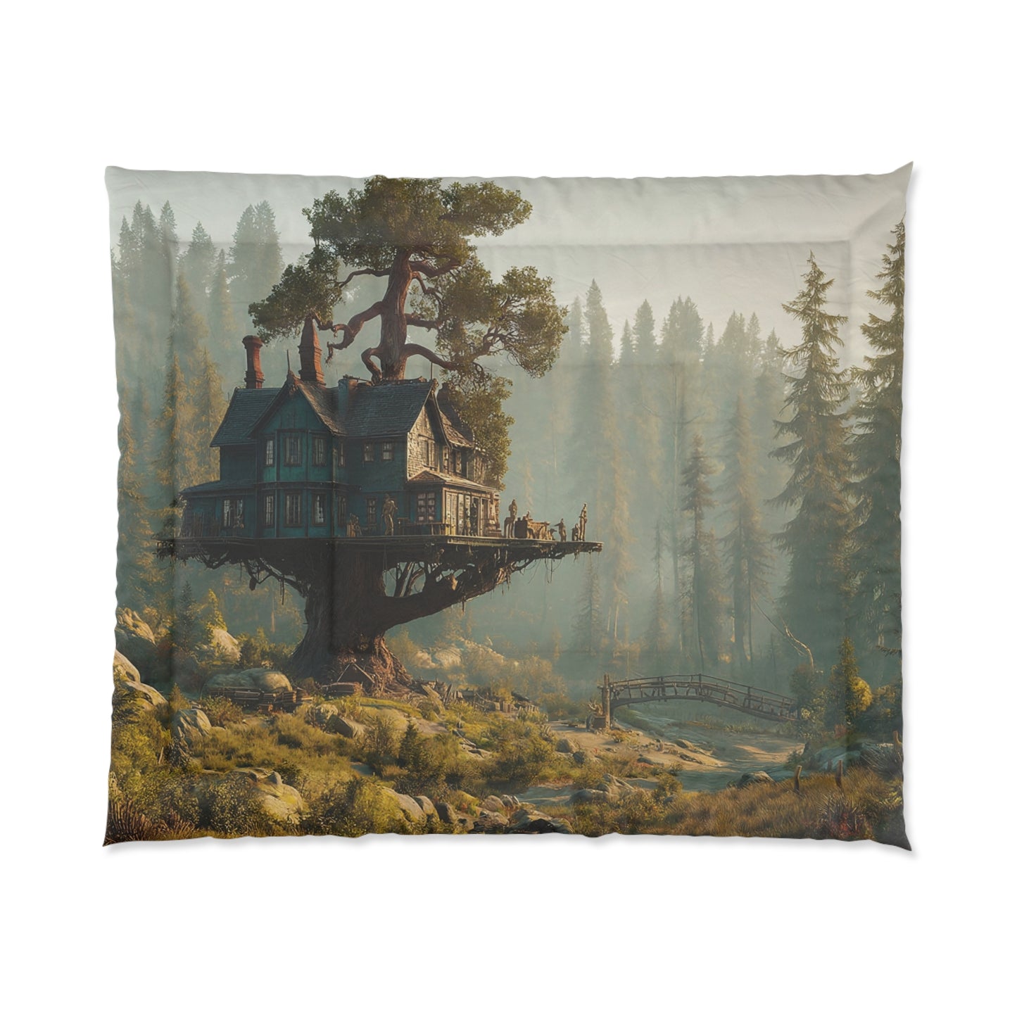 Treehouse Haven Comforter – Morning Mist & Ancient Timber