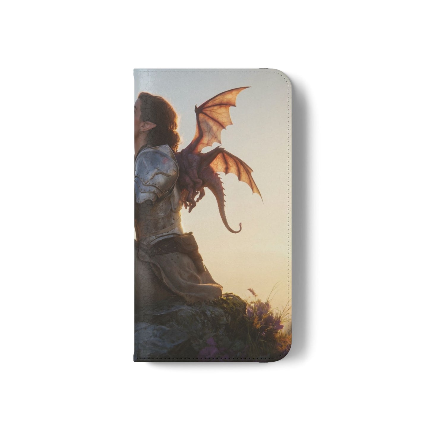 Dragon Knight Flip Cases – Sunlit Sentinel with Mini Drake and Sword