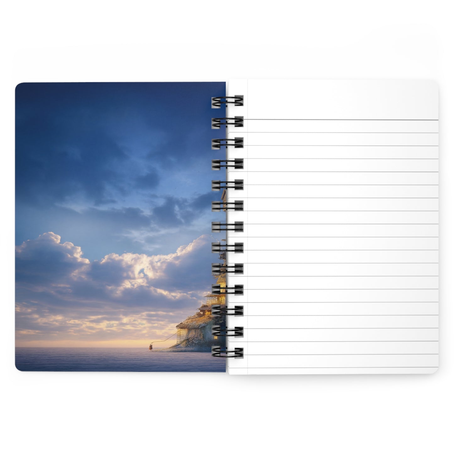 Skyborne Lighthouse Spiral Bound Journal – Twilight Beacon in the Clouds