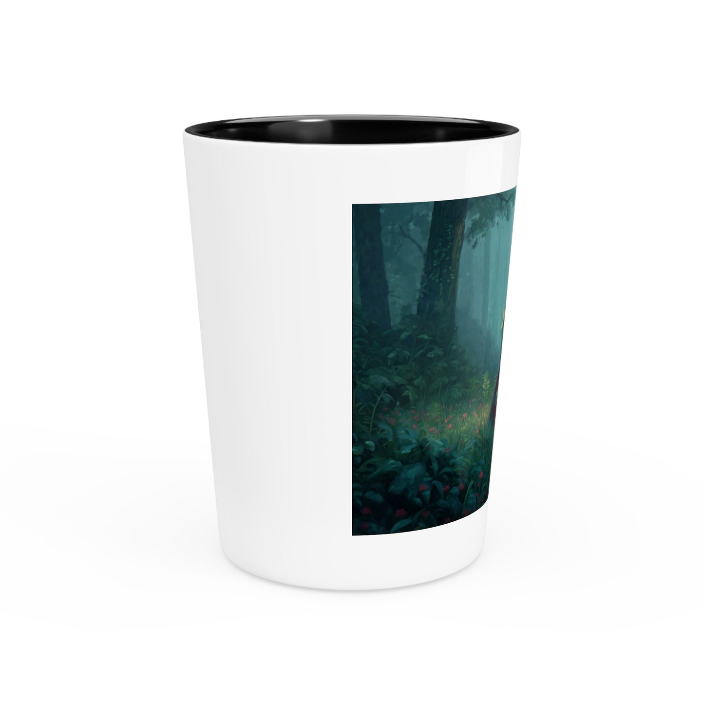Forest Sentinel Shot Glass – Emerald Guardian in the Mist