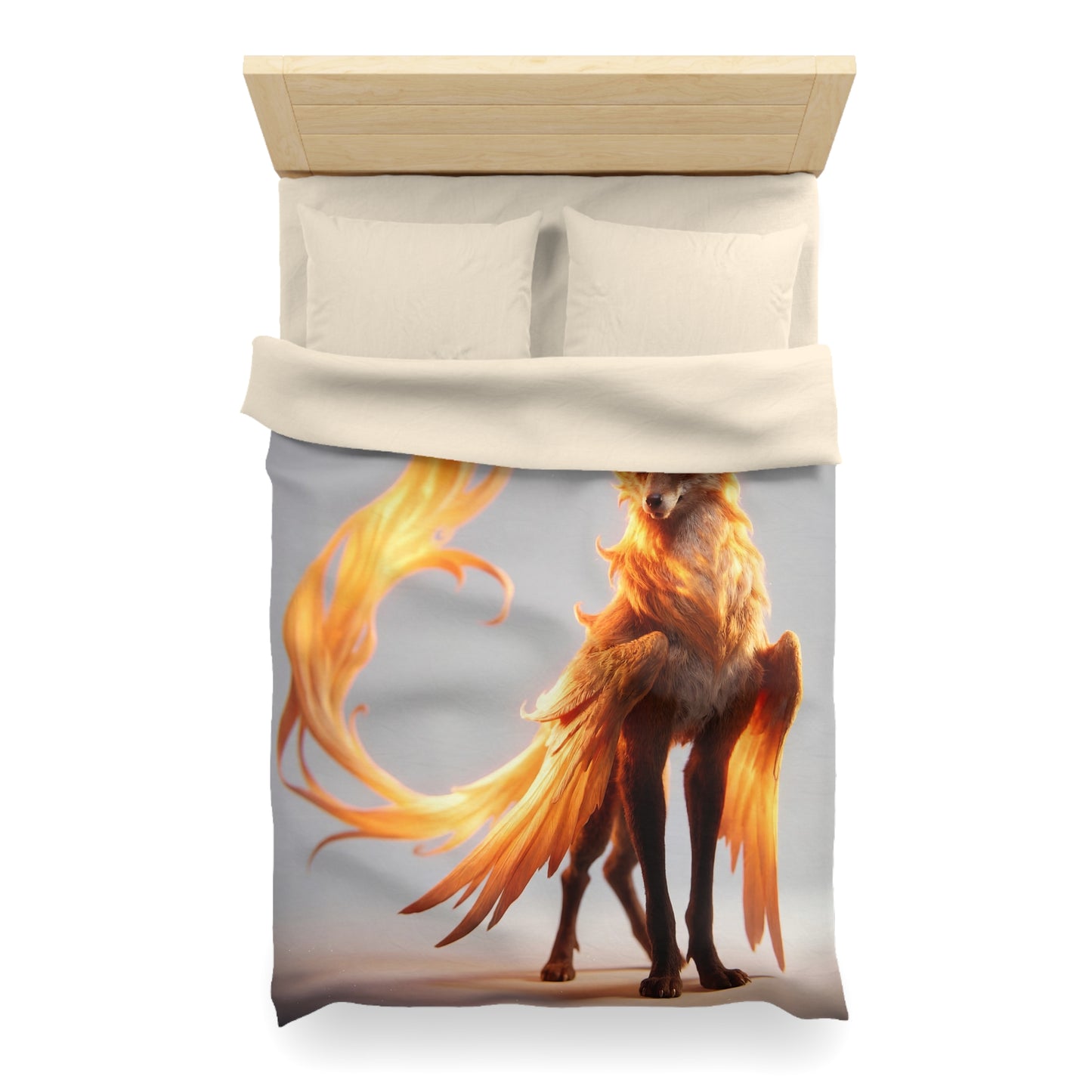 Phoenix Fox Microfiber Duvet Cover – Radiant Ember Guardian