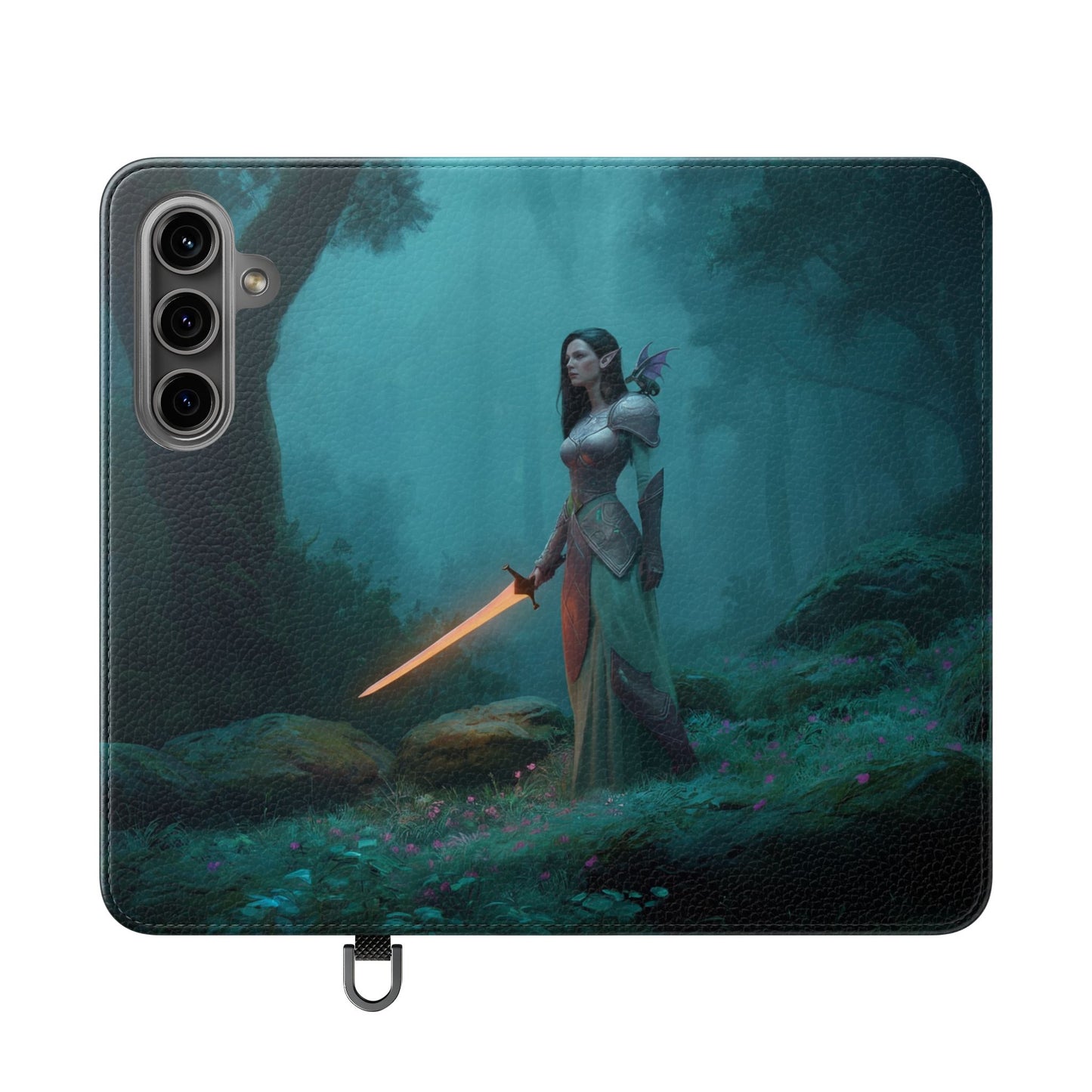 Forest Guardian Flip Cases – Elven Sentinel with Glowing Blade