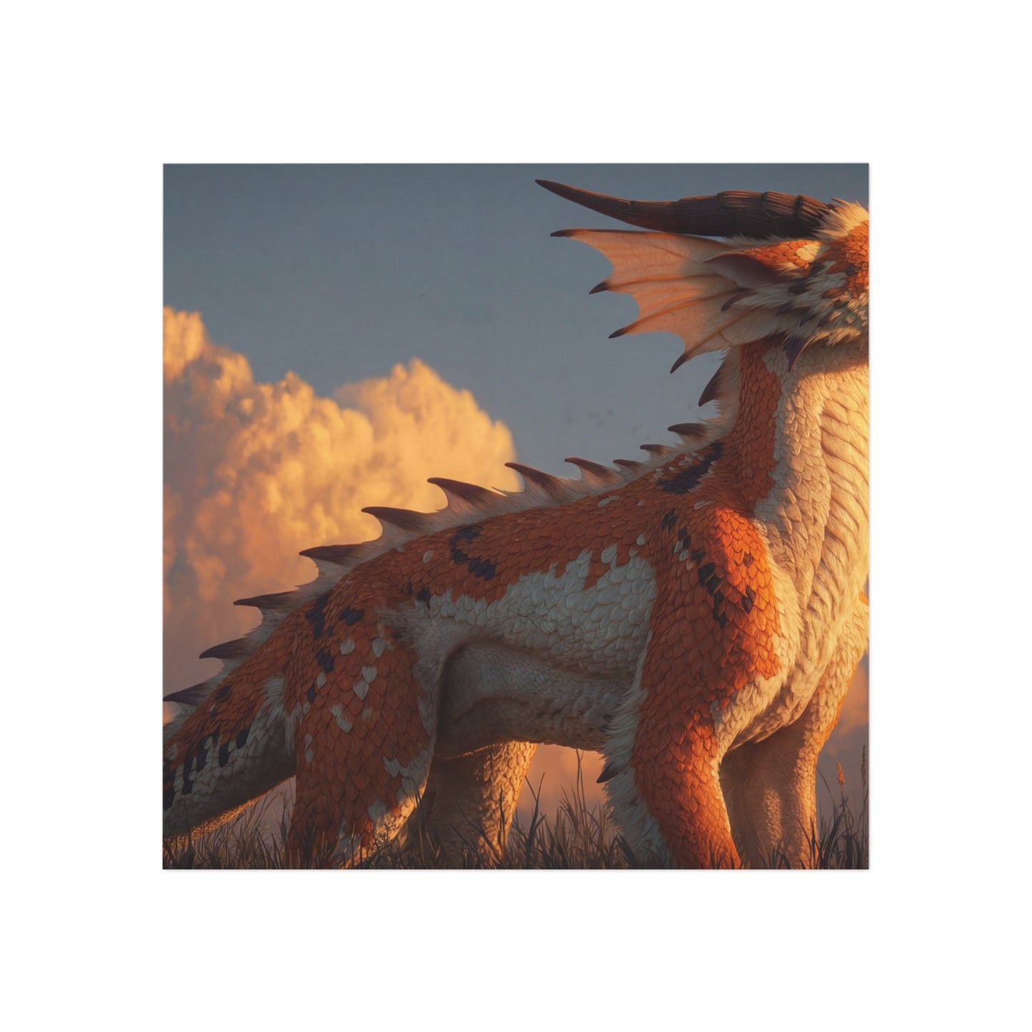 Sunset Sentinel Dragon Magnet – Amber Dawn Guardian