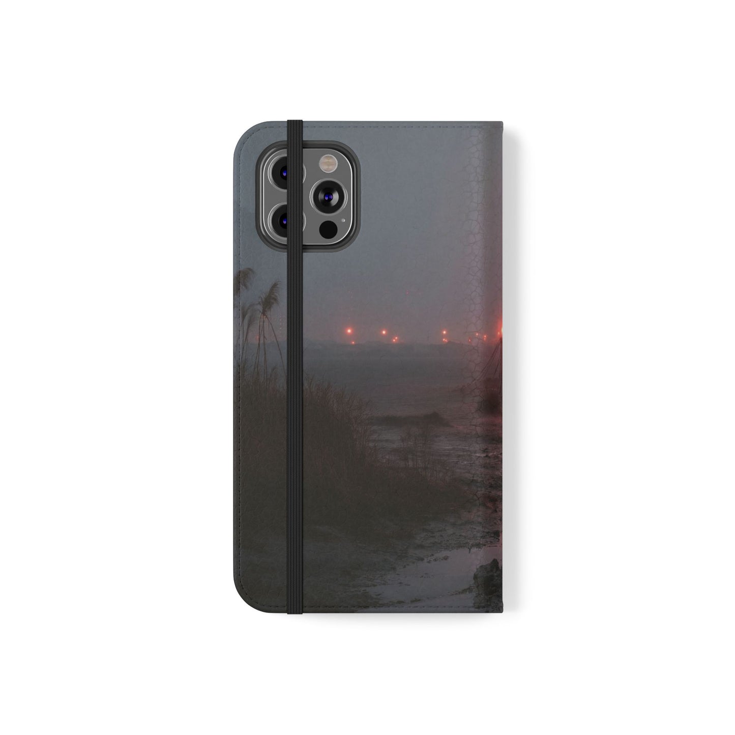 Crimson Circus Tent Flip Cases – Misty Coastside Lantern Scene