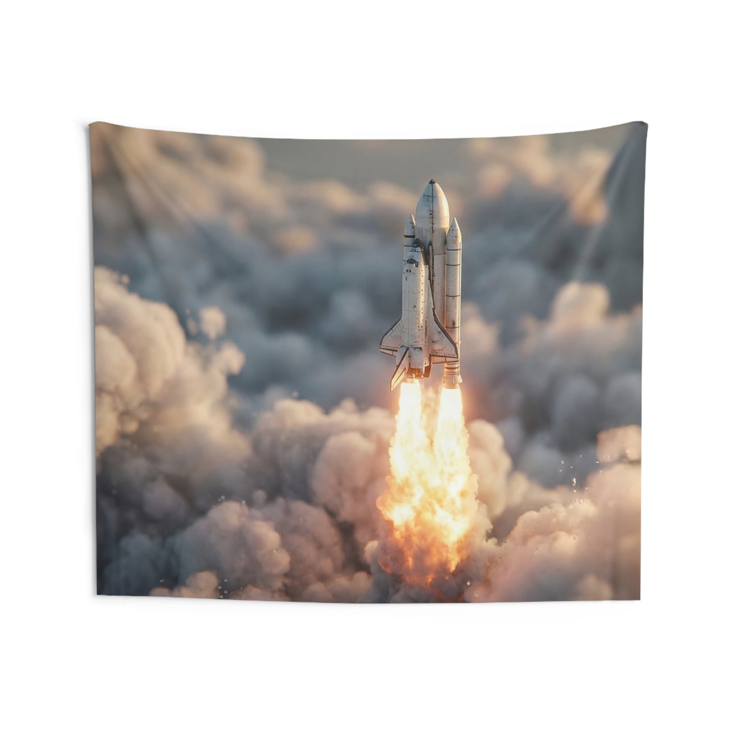 Space Shuttle Launch Indoor Wall Tapestries – Golden Dawn Ascension