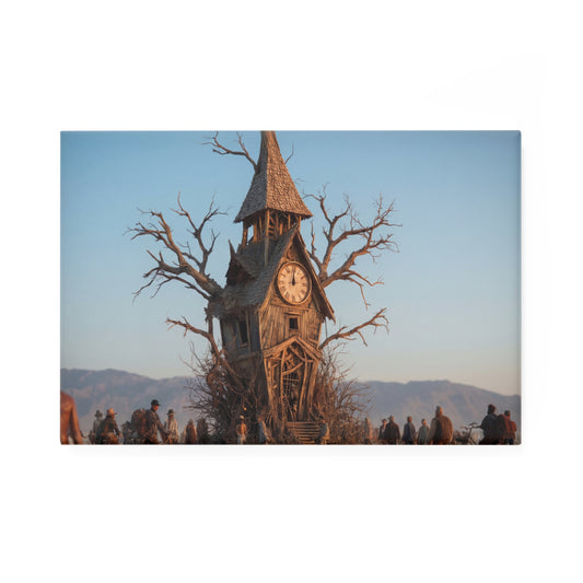 Withered Clocktower Button Magnet, Rectangle (1 & 10 pcs) – Drifting Horizons Sentinel
