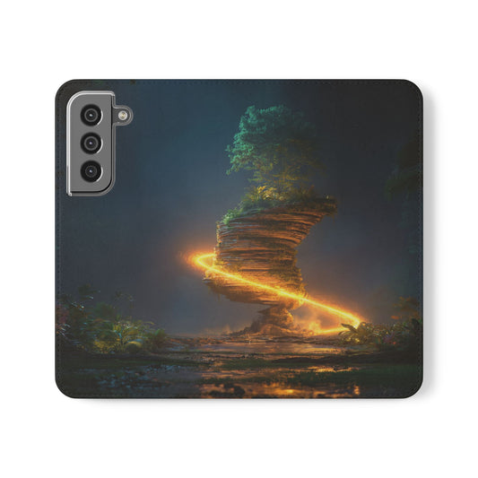 Luminous Floating Island Flip Cases – Amber Twilight Sanctuary