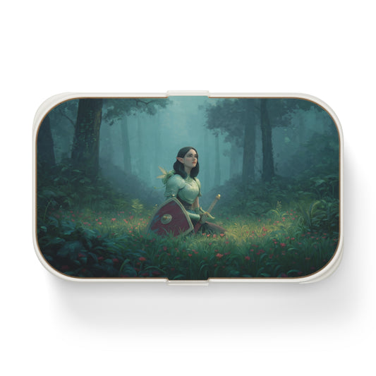Forest Sentinel Bento Lunch Box – Elven Knight Resting in Wildflower Grove