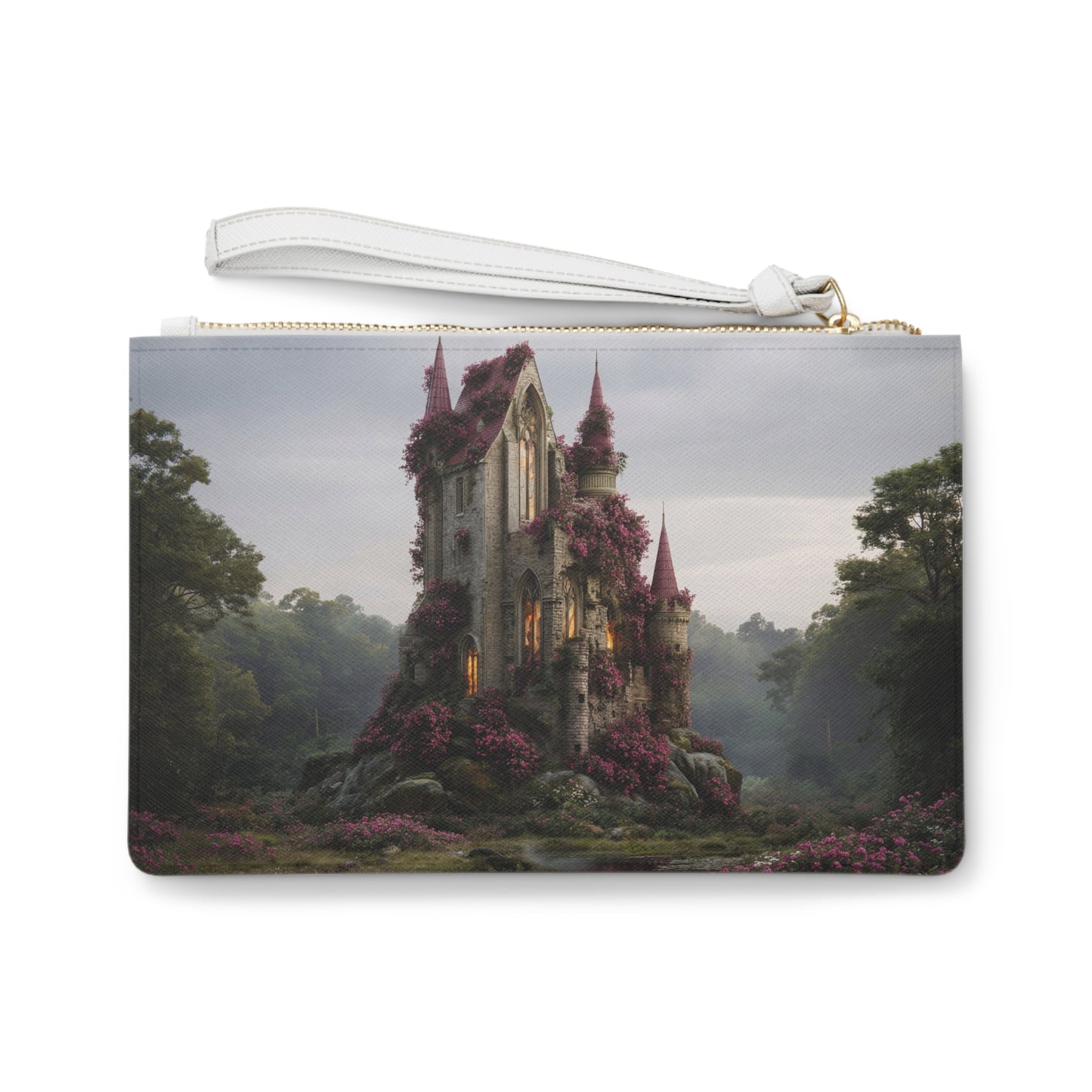 Rose-Clad Castle Clutch Bag – Twilight Bloom Sanctuary