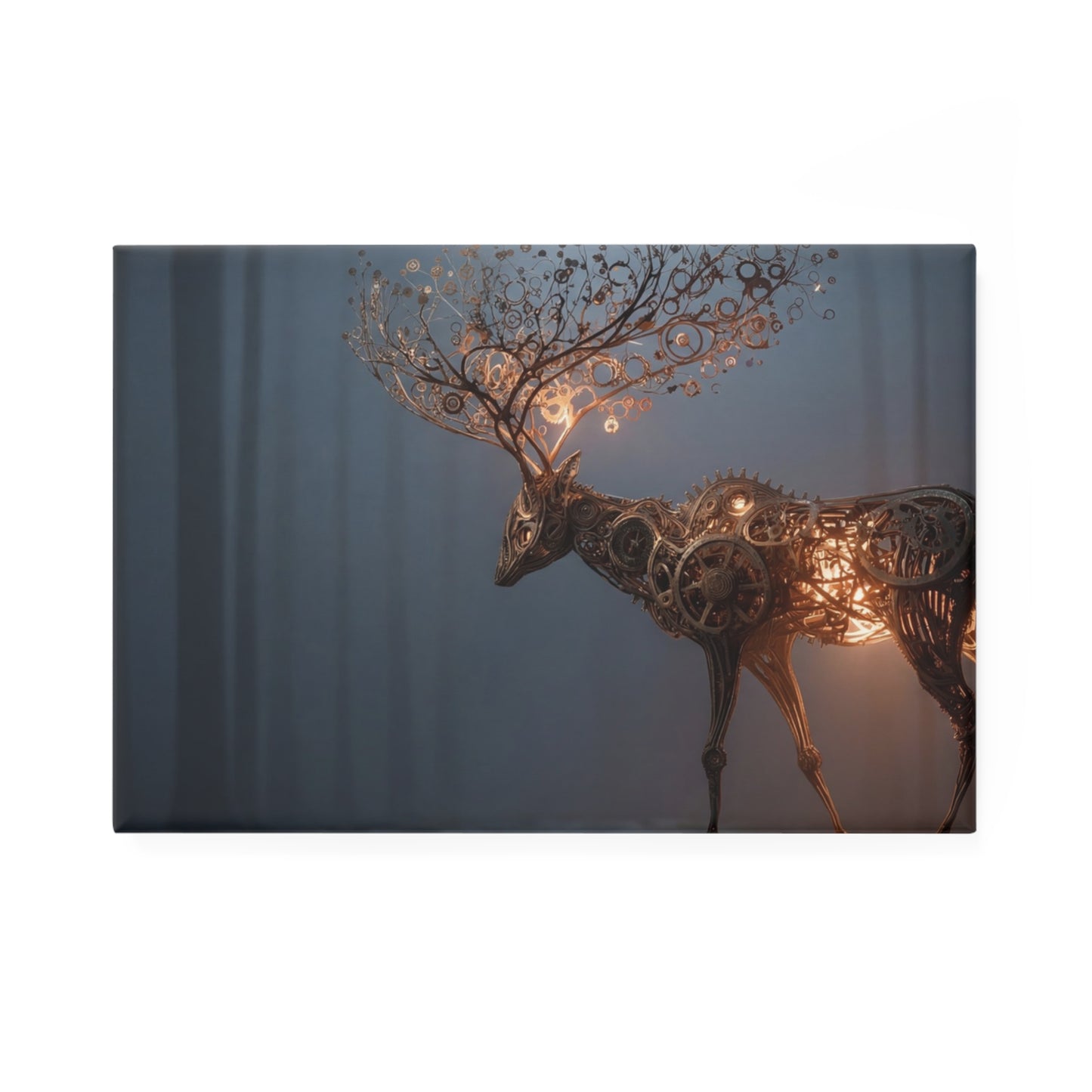 Clockwork Stag Button Magnet, Rectangle (1 & 10 pcs) – Luminescent Forest Guardian