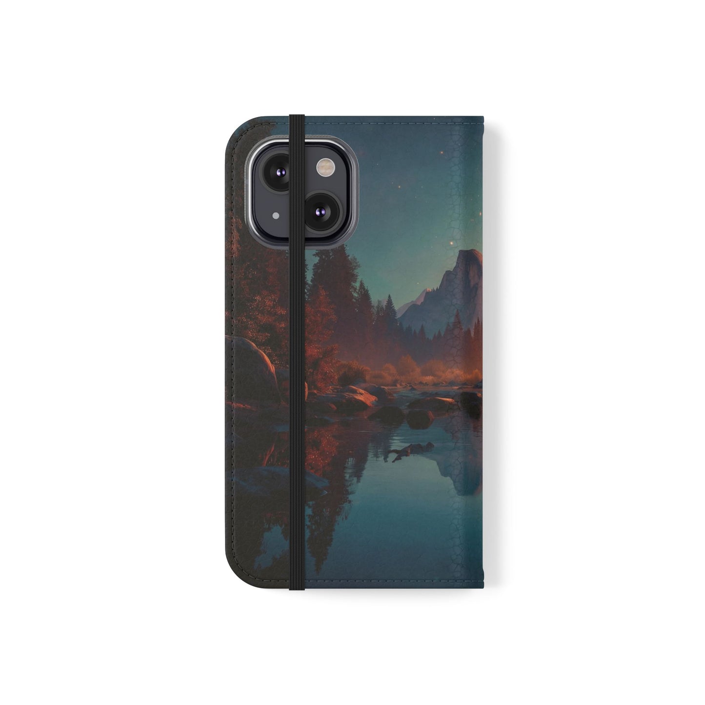 Starlit Valley Flip Cases – Twilight River and Half Dome Reflections