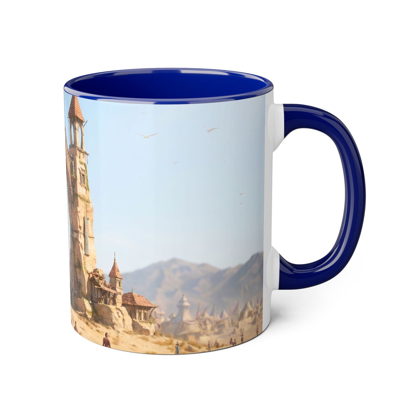 Dusty Gate Guardian Accent Mugs, 11oz – Sandstone Sentinel Archway