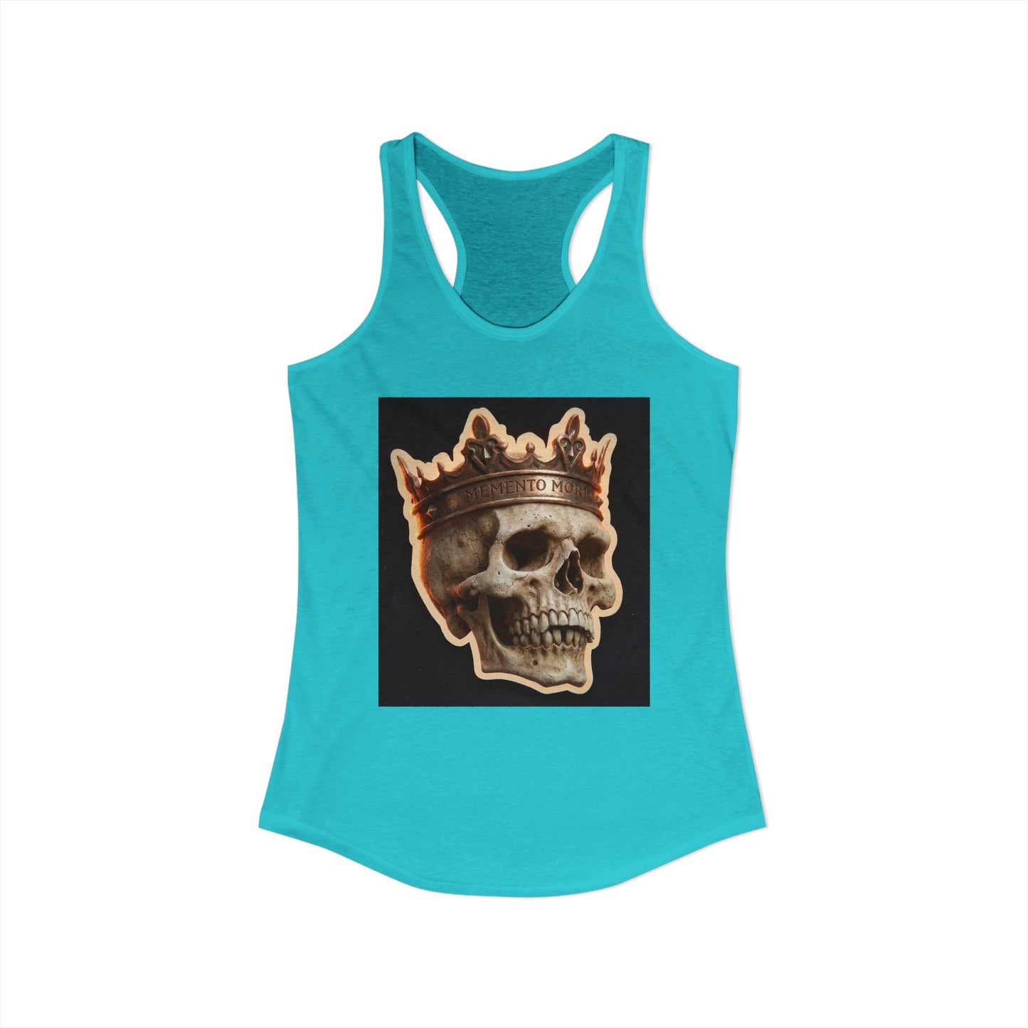 Crowning Skull Tank – Memento Mori Racerback with Weathered Bone Detail