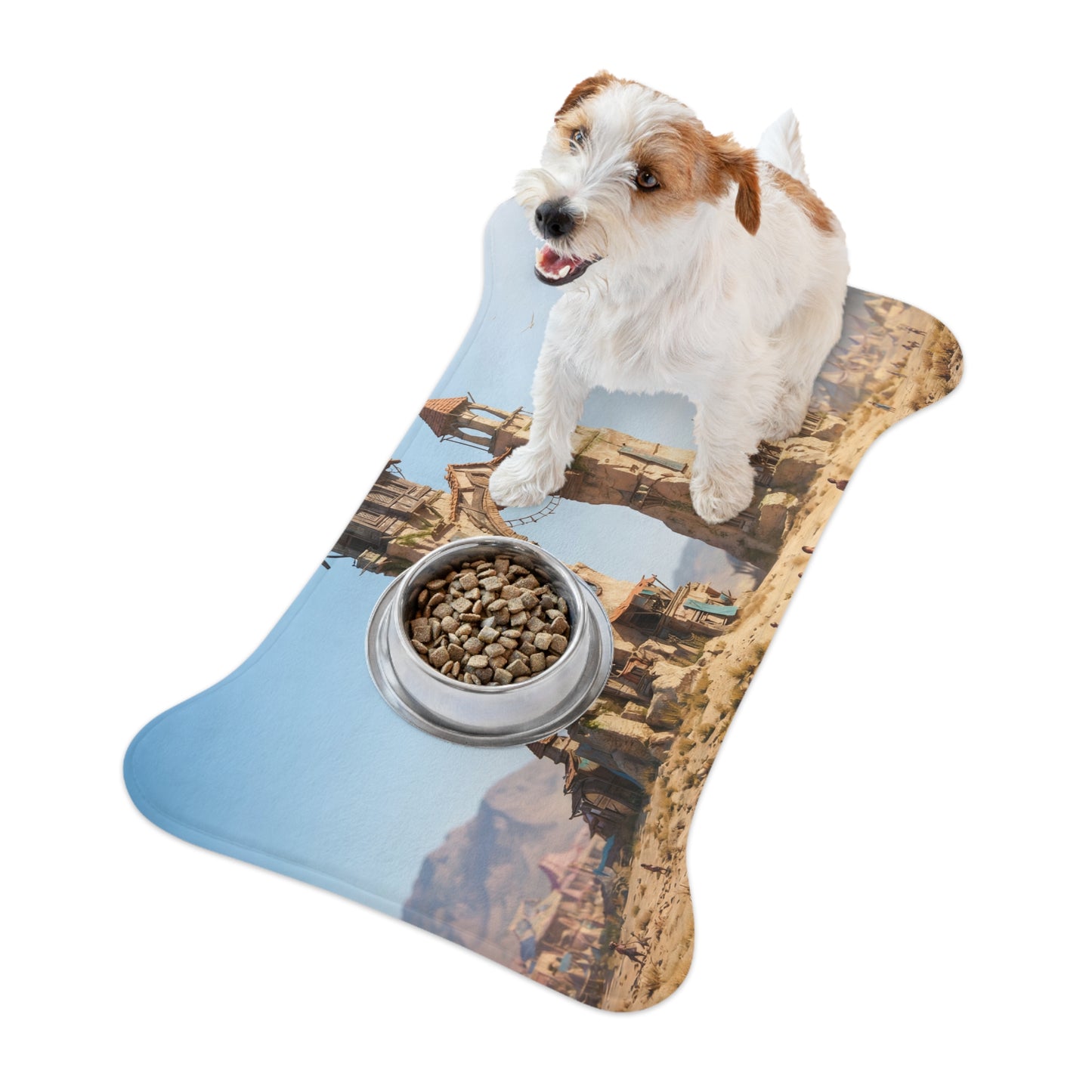 Ruined Archway Pet Feeding Mats – Desert Fortress Gateway Scene