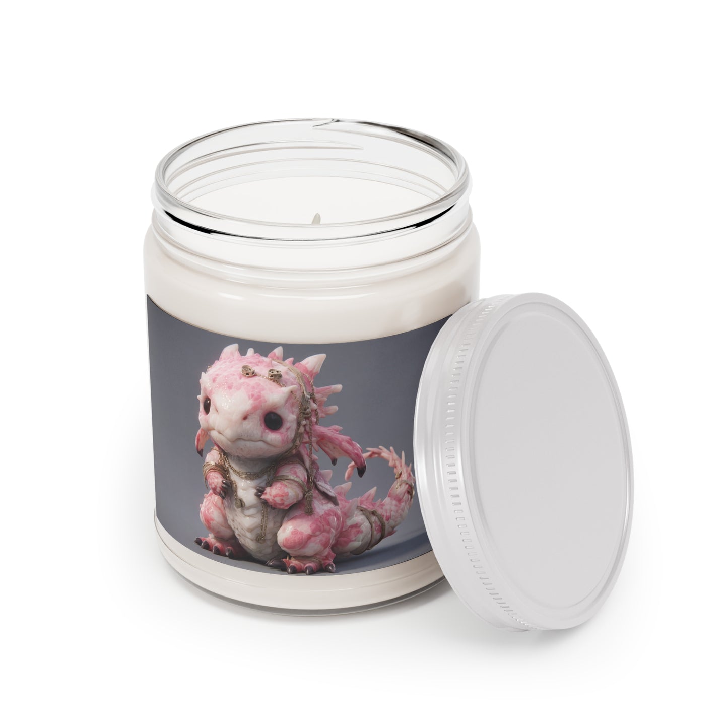 Pink Marbled Dragon Scented Soy Candles with White Lid, 9oz – Gentle Guardian of the Twilight