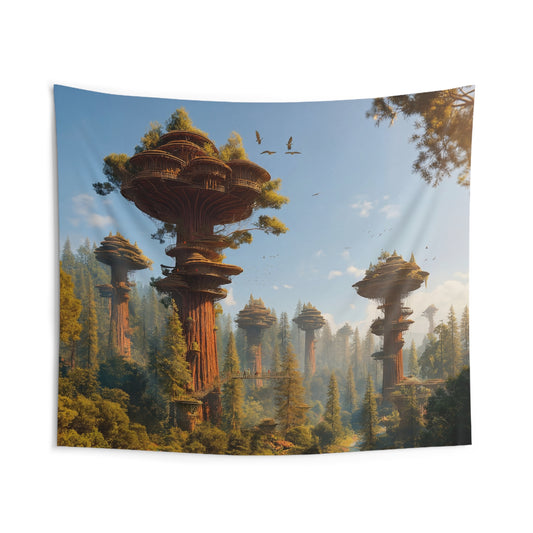 Sky-Rooted Treehouse Tapestries – Sunlit Canopy Sanctuaries