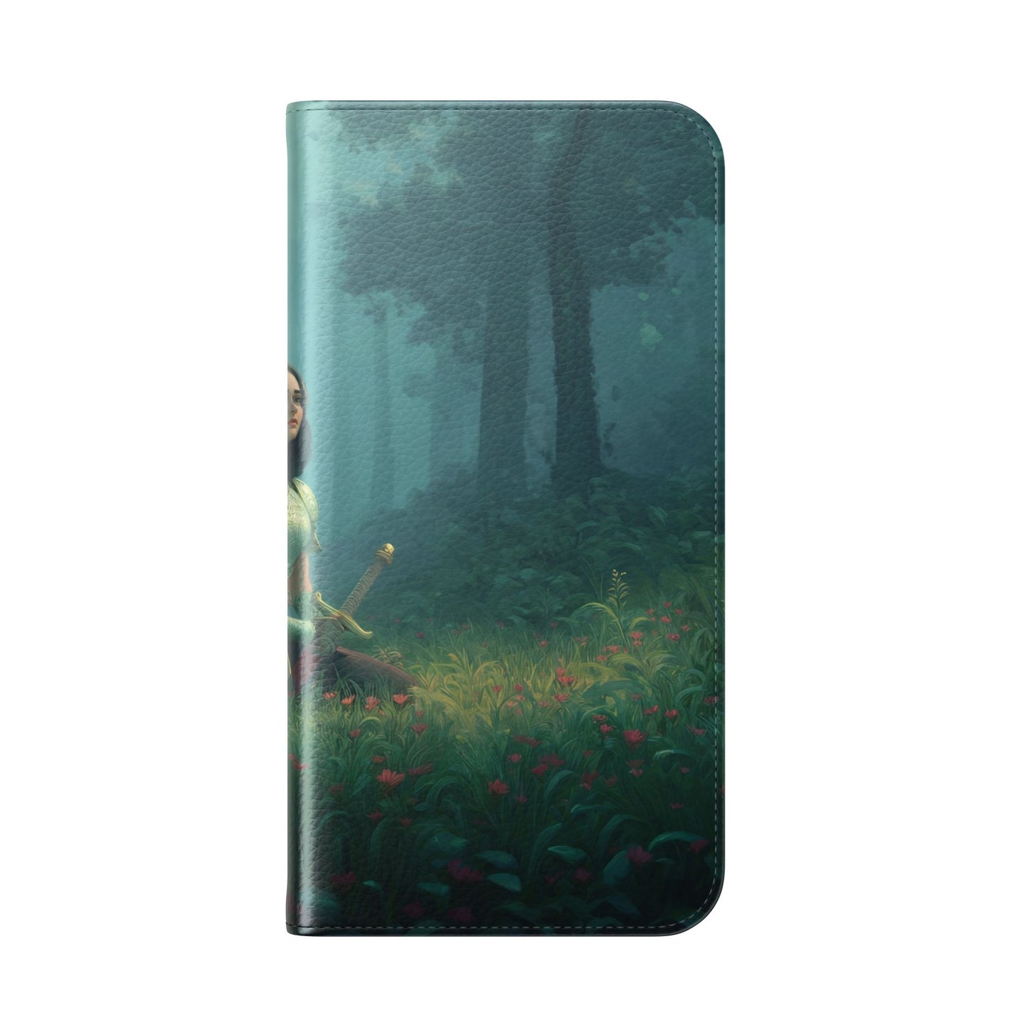 Woodland Sentinel Flip Cases – Green Knight in Misty Grove