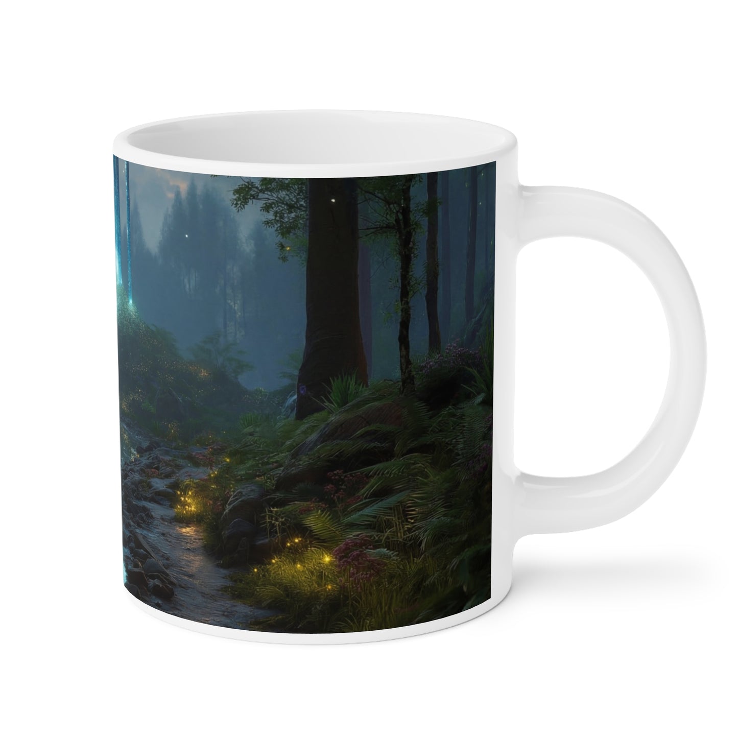 Celestial Forest Stream Ceramic Mugs (11oz\15oz\20oz) – Whispering Light in the Mist
