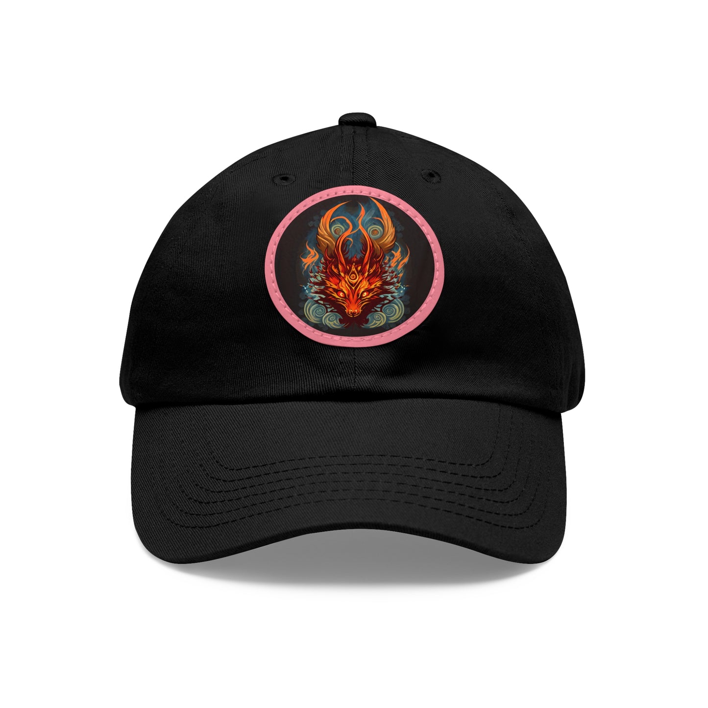 tshirt design, nine-tailed fox - Dad Hat with Leather Patch (Round)