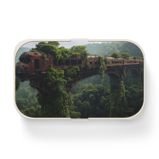 Overgrown Train Bridge Bento Lunch Box – Verdant Ruin Dreamscape