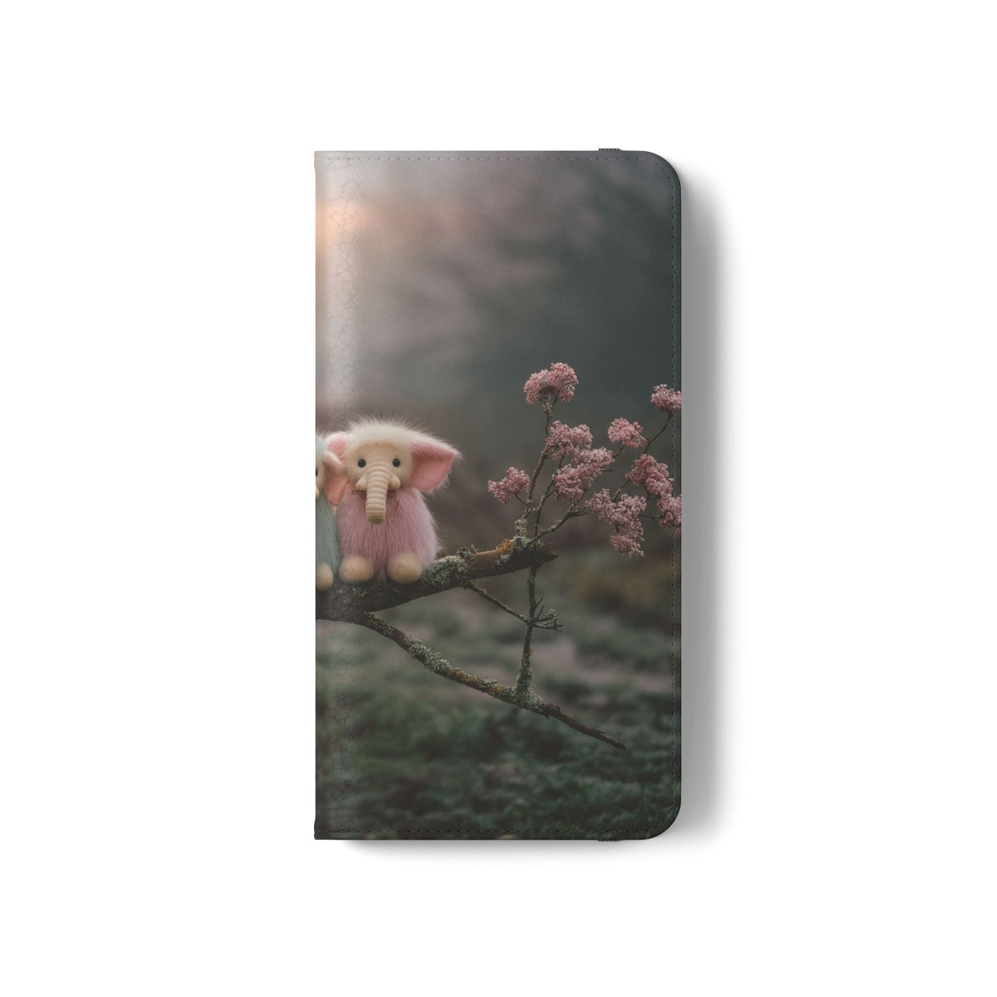 Mossy Branch Elephants Flip Cases – Pastel Fluff Guardians