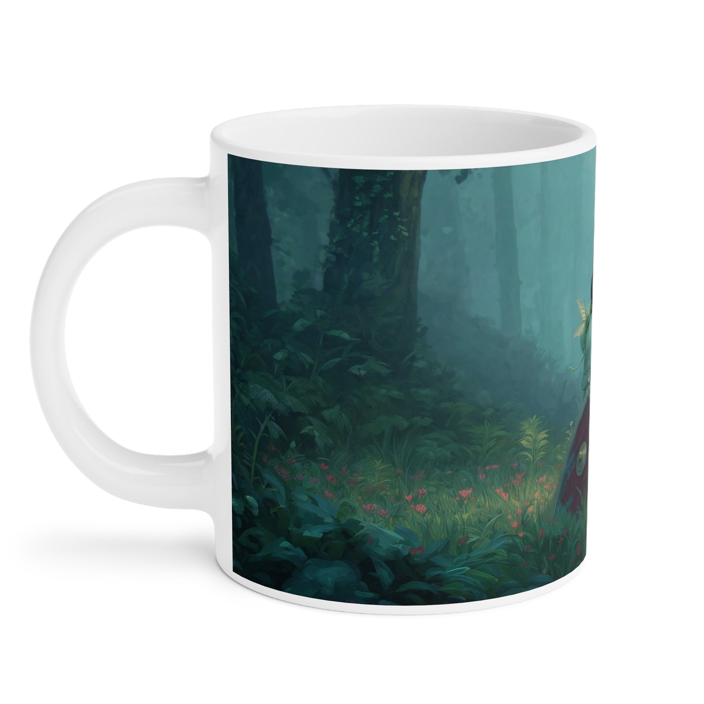 Elven Sentinel Ceramic Mugs (11oz\15oz\20oz) – Moss-Whispering Forest Pause
