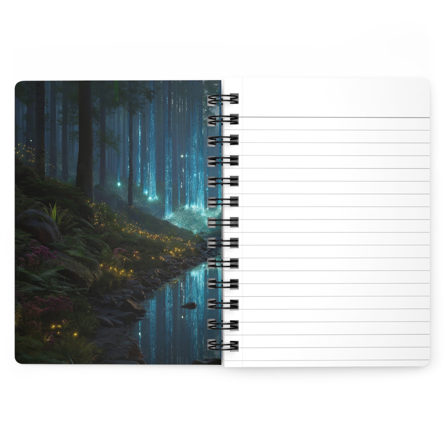 Celestial Forest Stream Spiral Bound Journal – Azure Light Reverie