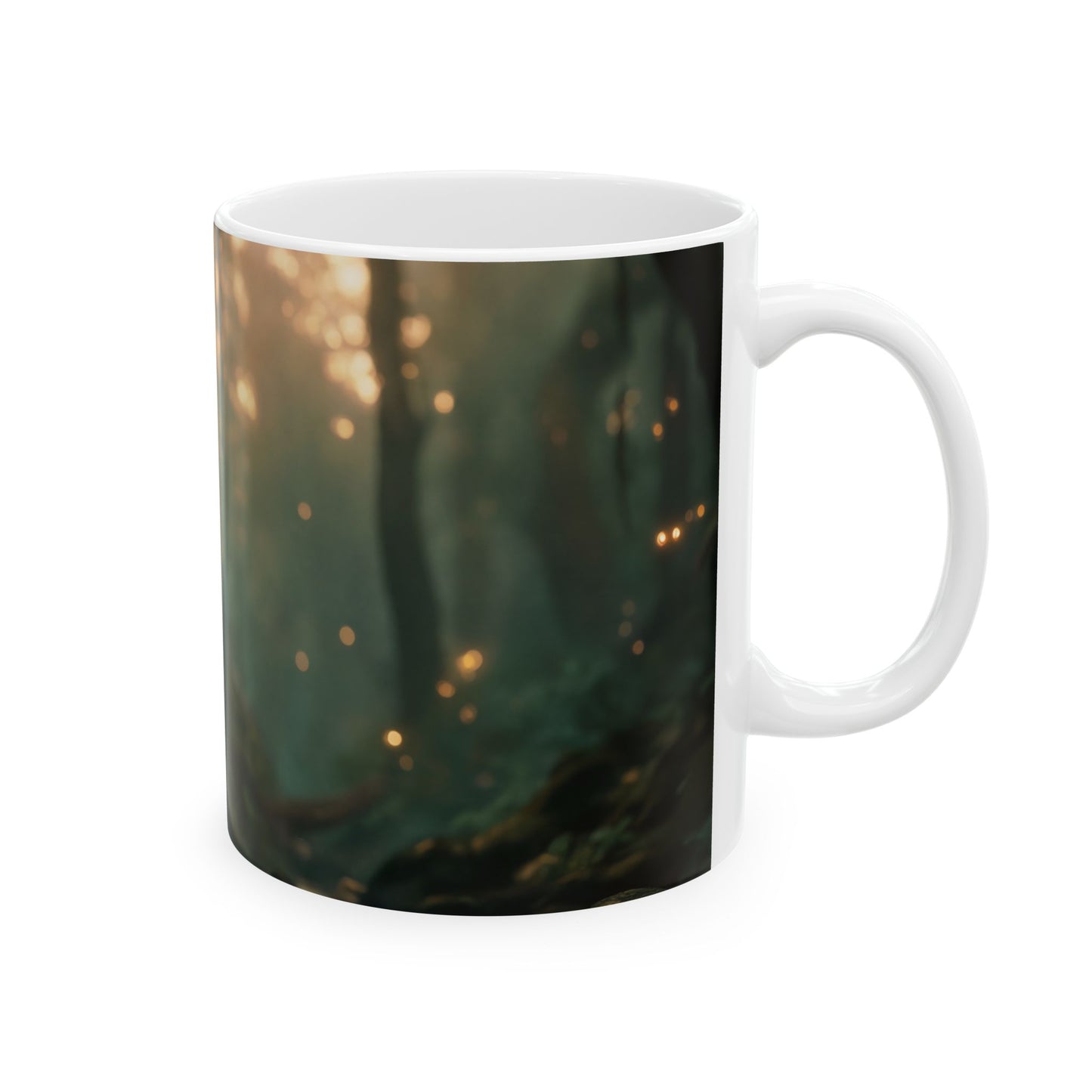 Forest Faerie by the Stream Ceramic Mug – Golden Hour Reverie
