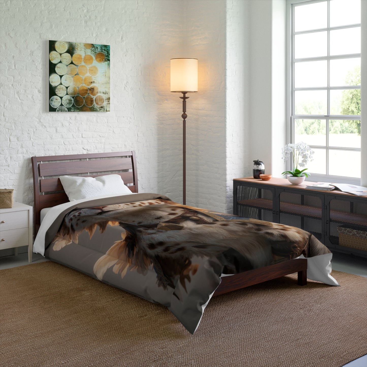 Feathered Feline Sovereign Comforter – Golden Crowned Warmth for Cozy Nights