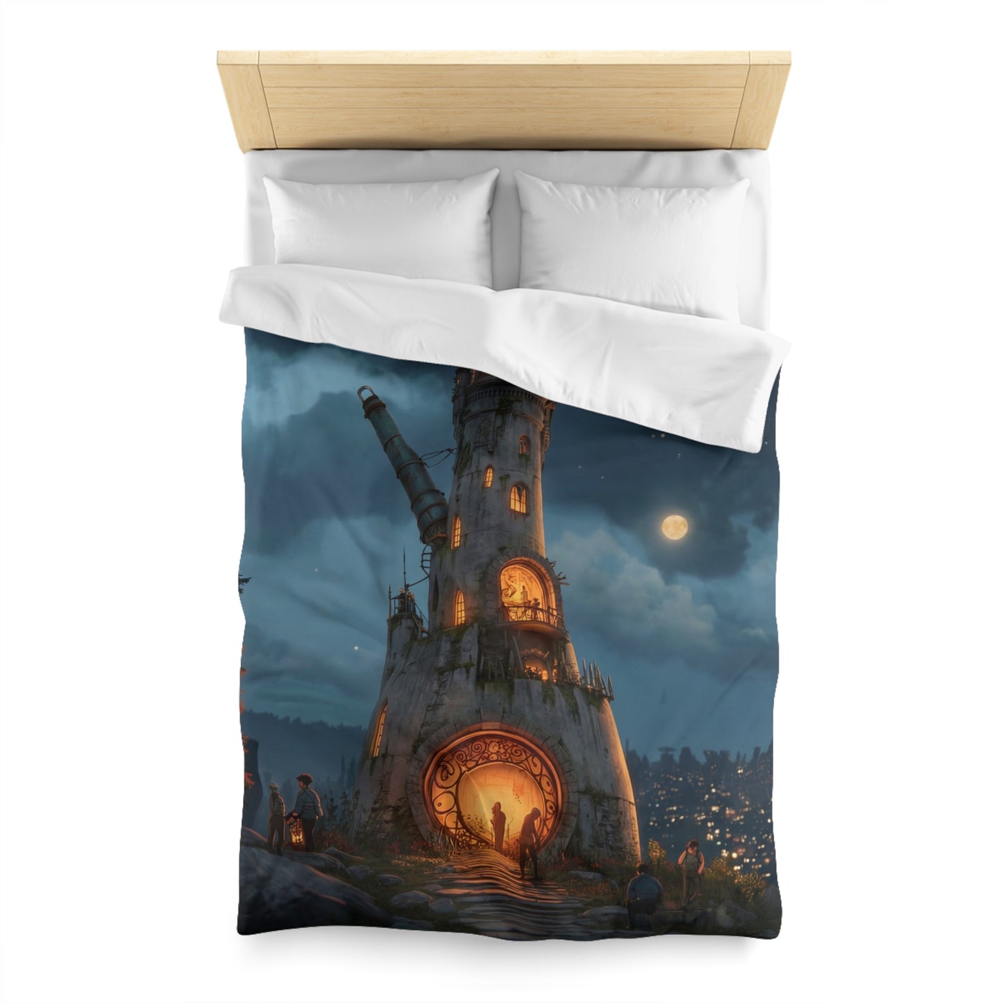 Starlit Observatory Duvet Cover – Whispers of the Cosmic Gate