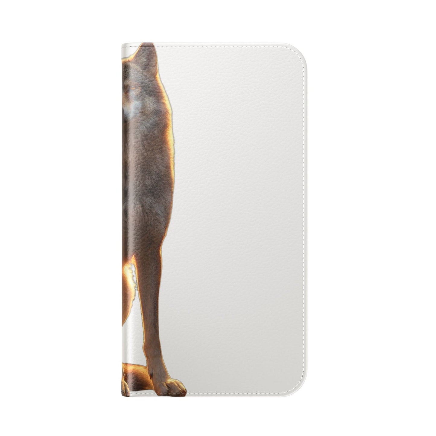 Sunlit Wolf Flip Cases – Golden Hour Sentinel Portrait